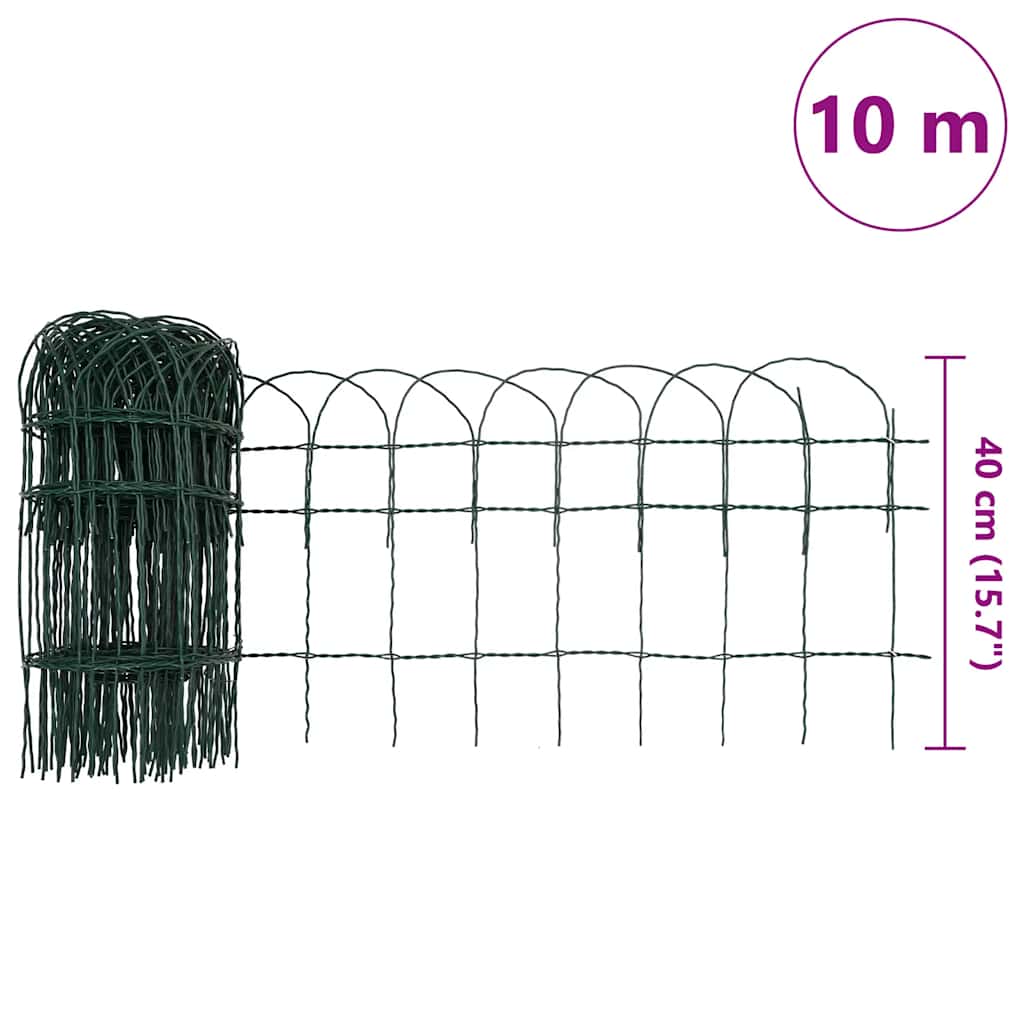 vidaXL Obrzeże ogrodowe, malowane proszkowo żelazo, 10x0,4 m