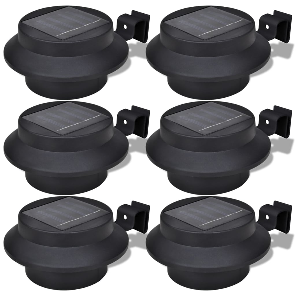 vidaXL Ogrodowe lampy solarne, 6 szt., czarne