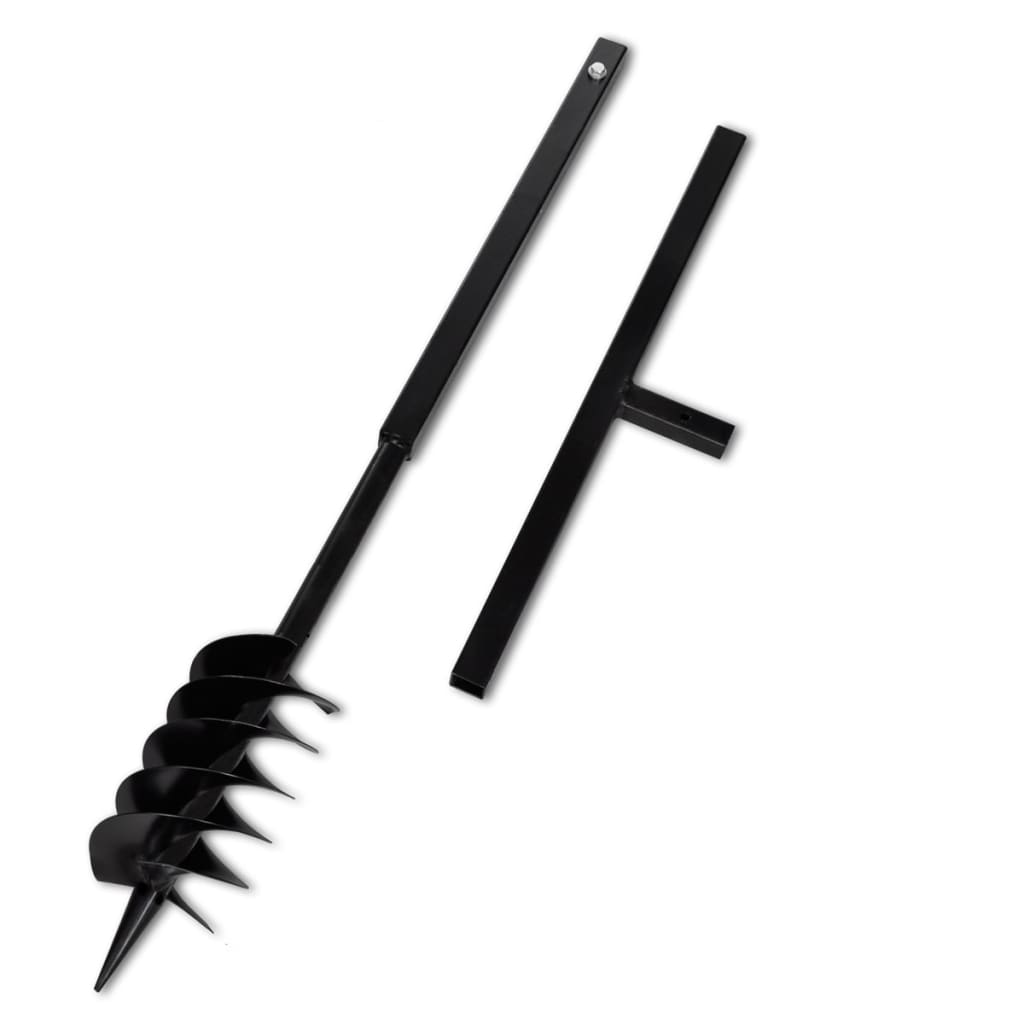 vidaXL Świder z rączką, 120 mm, podwójna spirala, stalowy, czarny