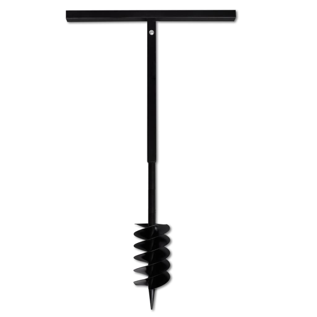 vidaXL Świder z rączką, 120 mm, podwójna spirala, stalowy, czarny
