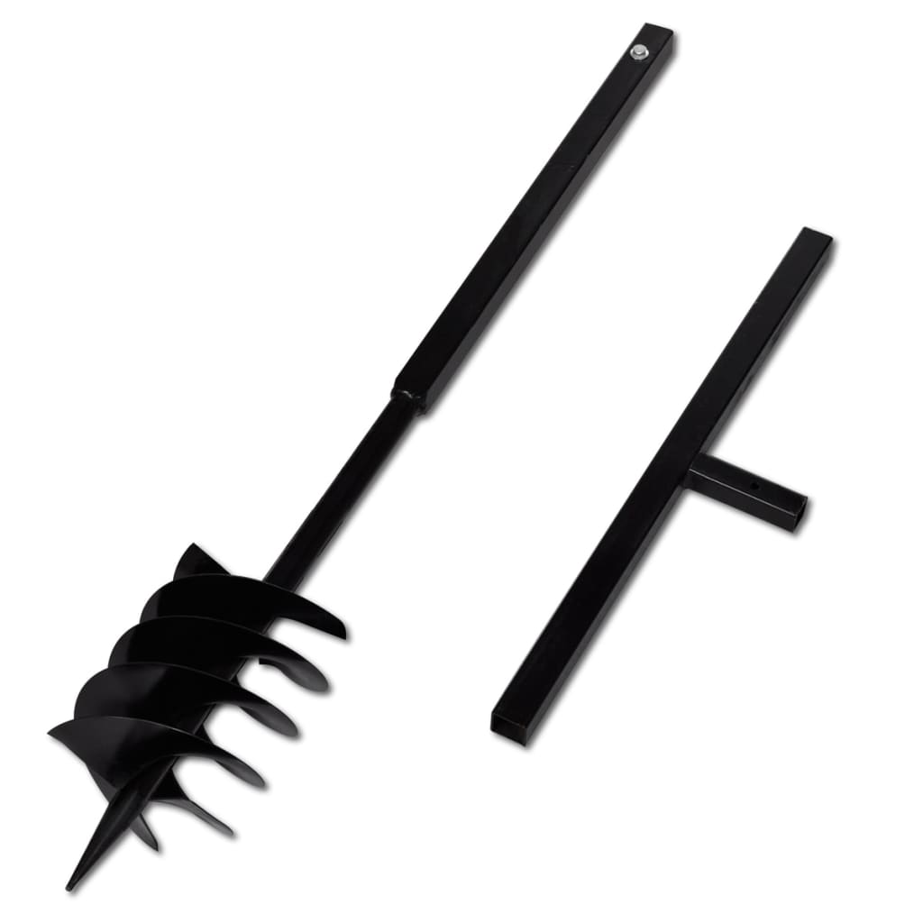 vidaXL Świder z uchwytem, 180 mm, potrójna spirala, stalowy, czarny