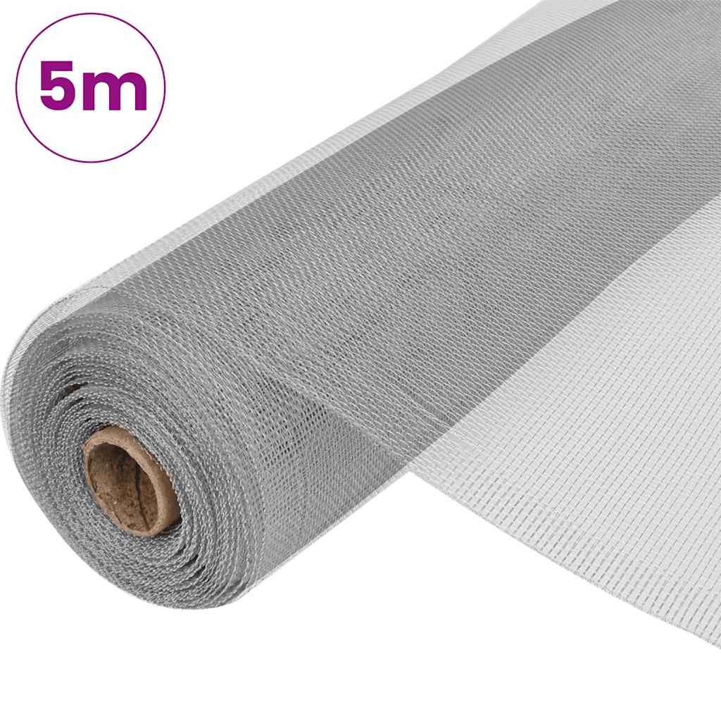 vidaXL Siatka na insekty, aluminiowa, 100 x 500 cm, srebrna