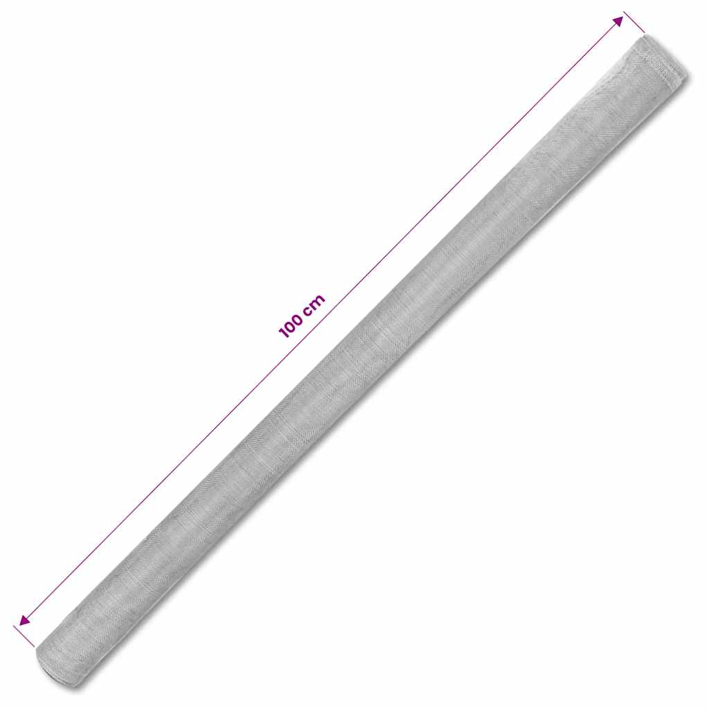 vidaXL Siatka na insekty, aluminiowa, 100 x 500 cm, srebrna