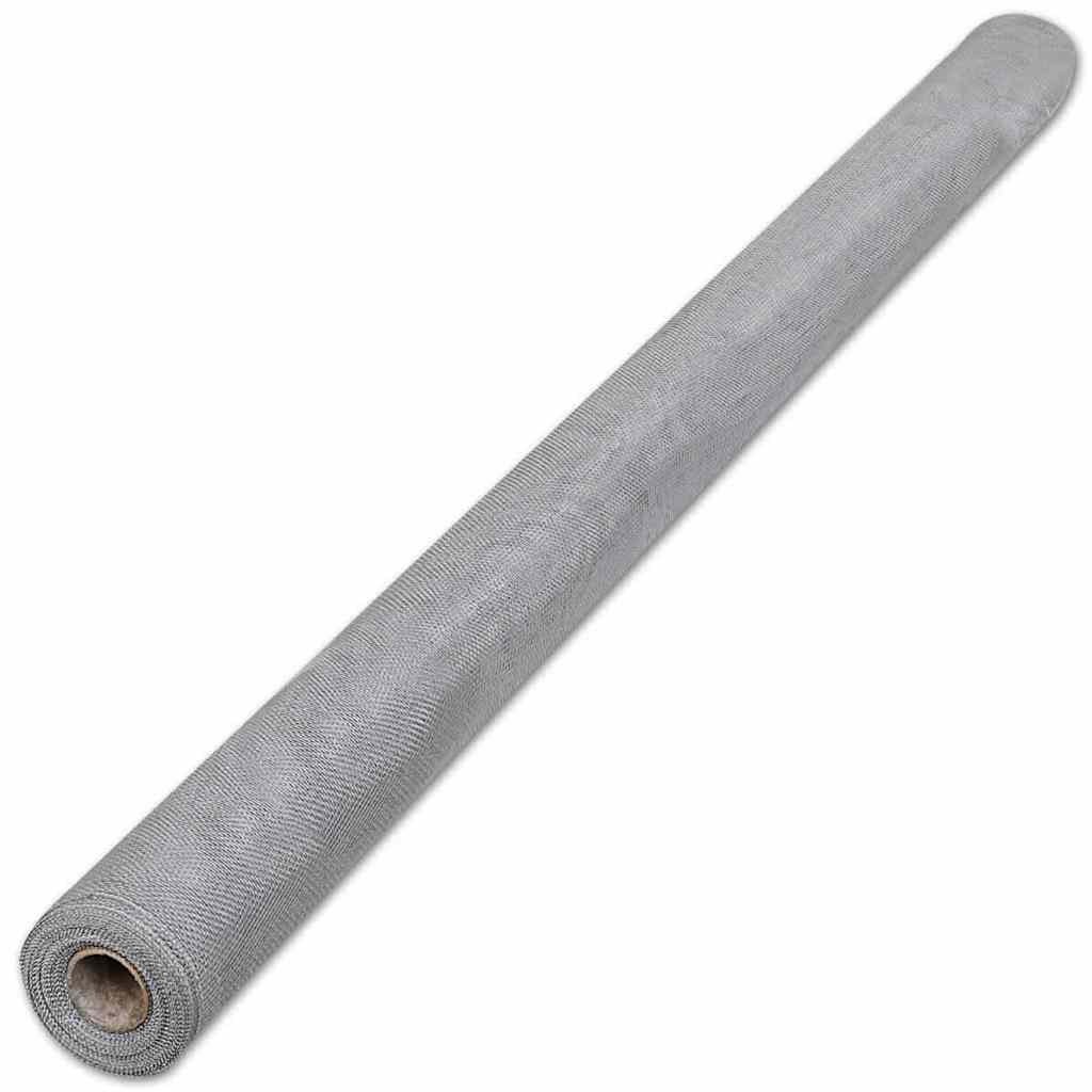 vidaXL Siatka na insekty, aluminiowa, 100 x 1000 cm, srebrna