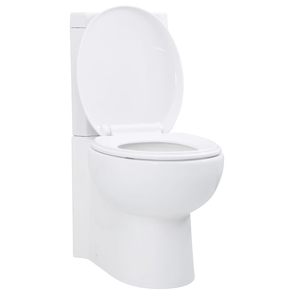 vidaXL Ceramiczna muszla klozetowa, narożna, biała