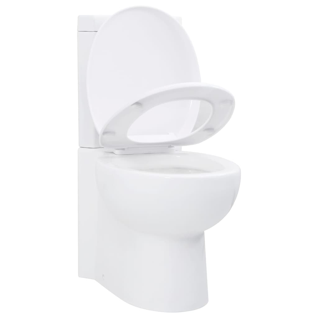 vidaXL Ceramiczna muszla klozetowa, narożna, biała