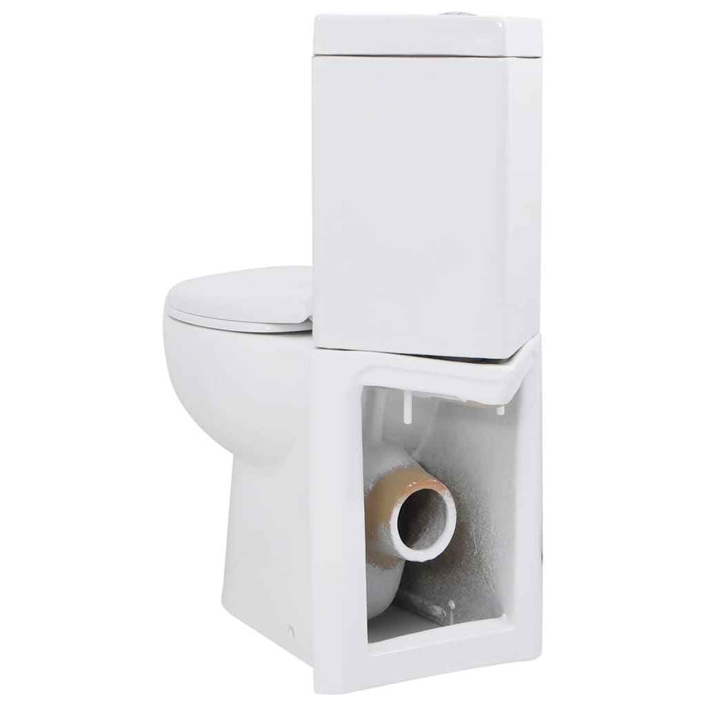 vidaXL Ceramiczna muszla klozetowa, narożna, biała