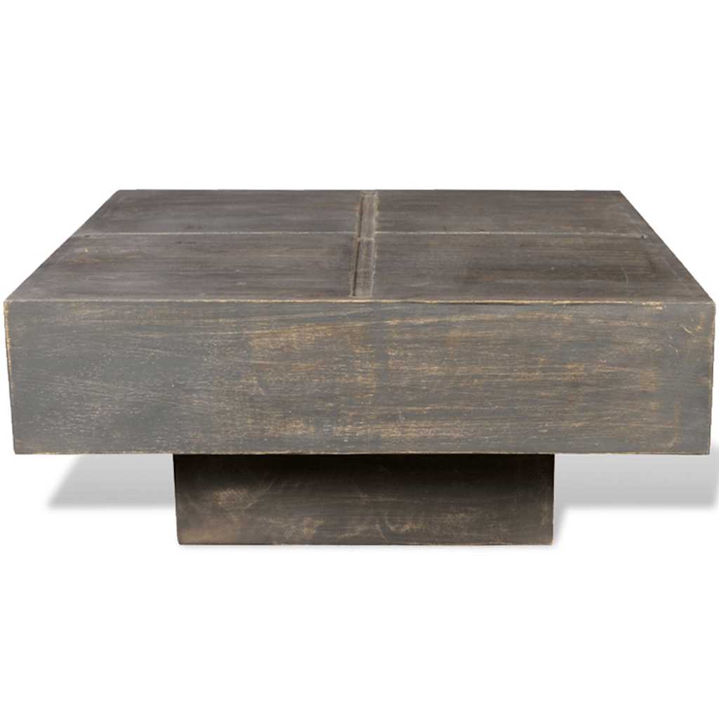vidaXL Kwadratowy stolik kawowy z litego drewna mango, ciemnobrązowy