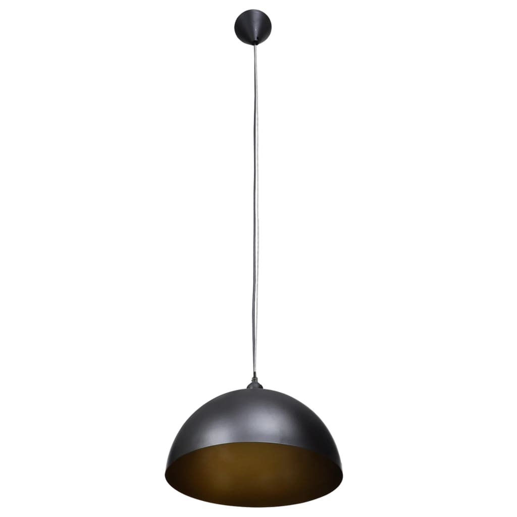 vidaXL Półokrągłe lampy sufitowe, 2 szt., regulowana długość, czarne