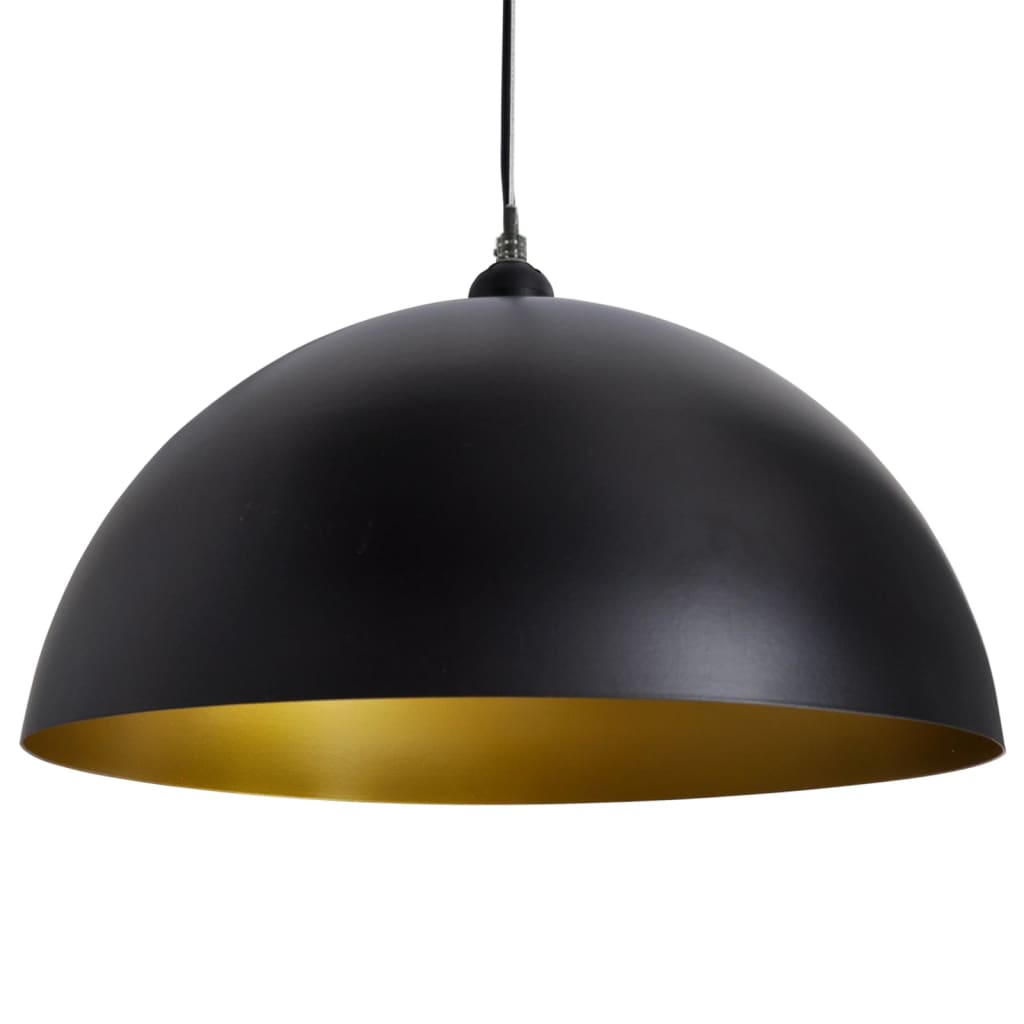 vidaXL Półokrągłe lampy sufitowe, 2 szt., regulowana długość, czarne