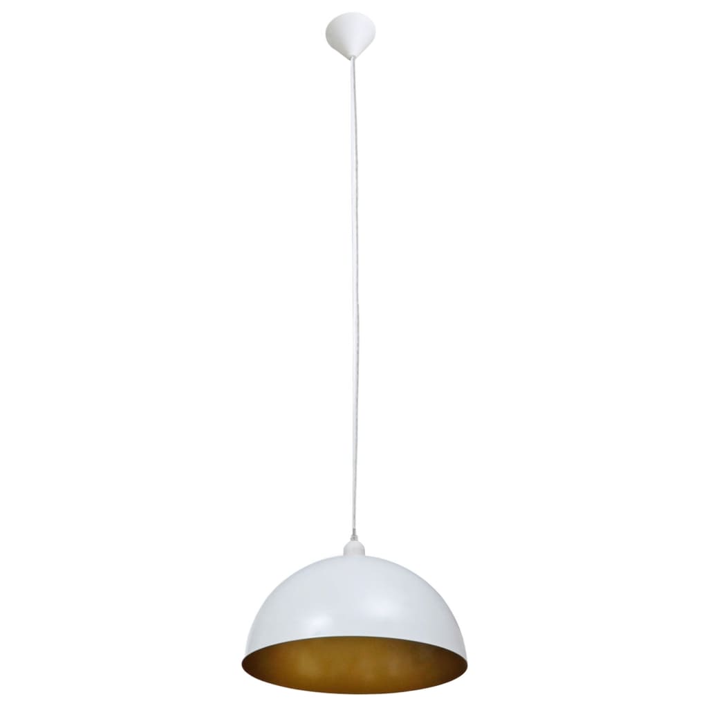 vidaXL Lampy sufitowe, 2 szt., regulowana długość, półokrągłe, białe