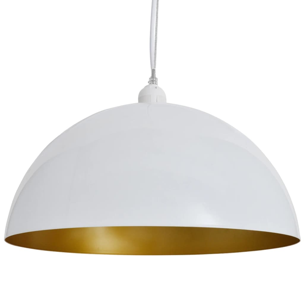 vidaXL Lampy sufitowe, 2 szt., regulowana długość, półokrągłe, białe