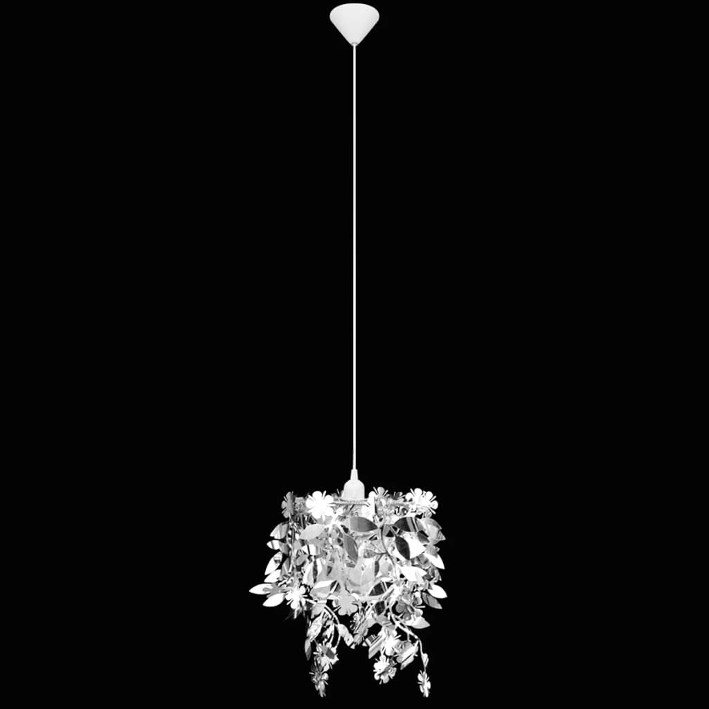 vidaXL Lampa z abażurem w kształcie liści, 21,5 x 30 cm, srebrna