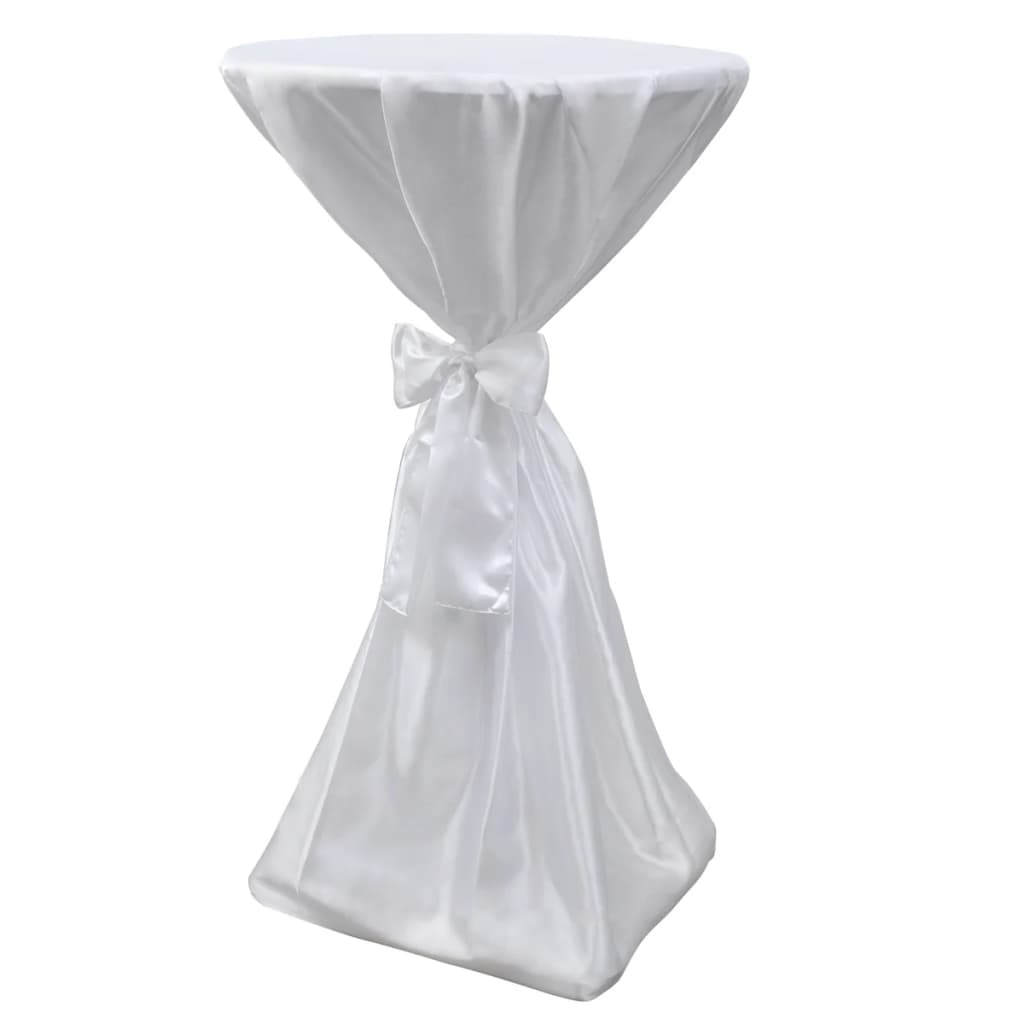 Biały obrus ze wstążką, 70 cm, 2 sztuki