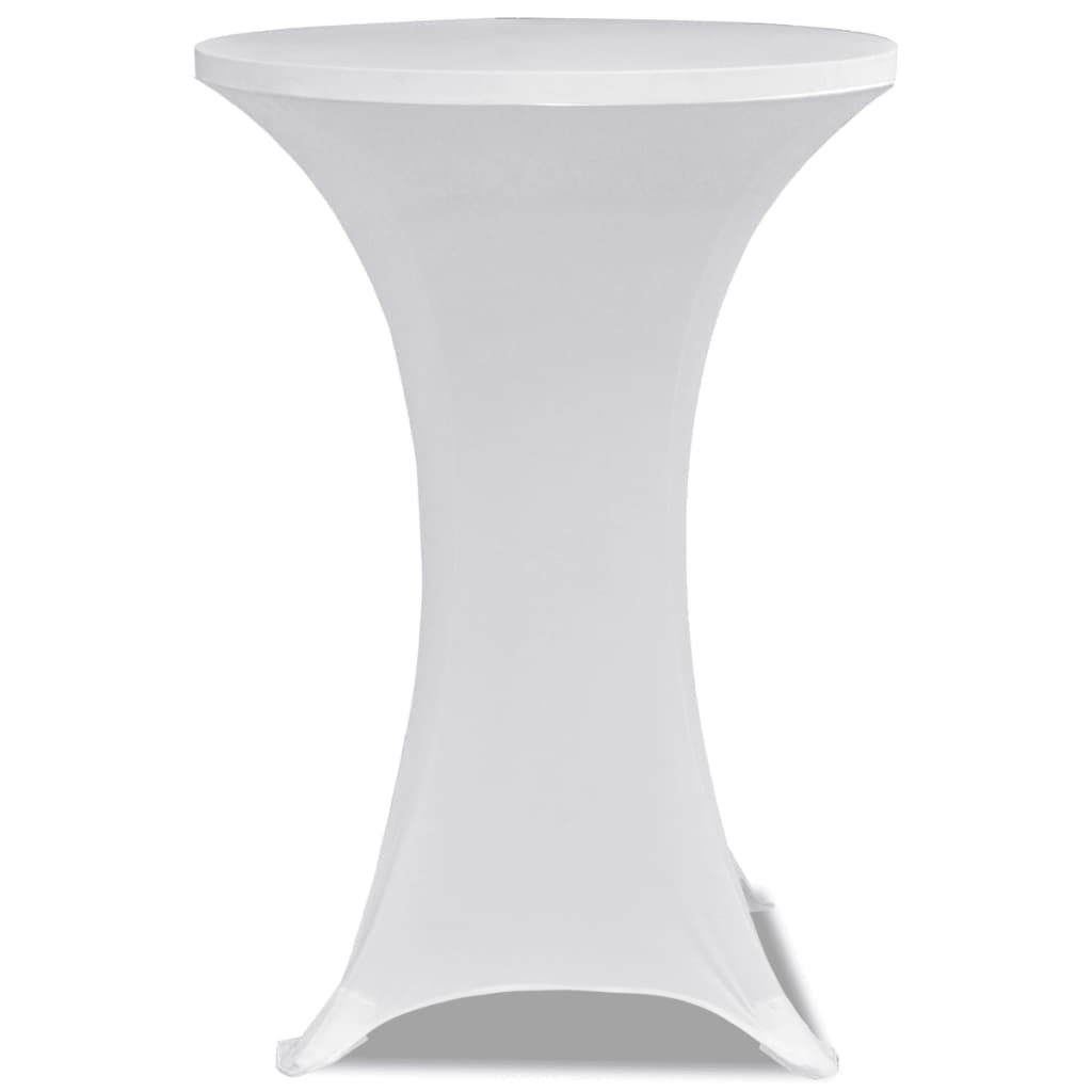 vidaXL Obrus na stół barowy Ø 60 cm, biały, elastyczny, 2 szt.