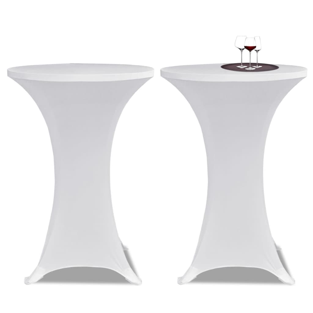 vidaXL Obrus na stół barowy Ø 60 cm, biały, elastyczny, 2 szt.