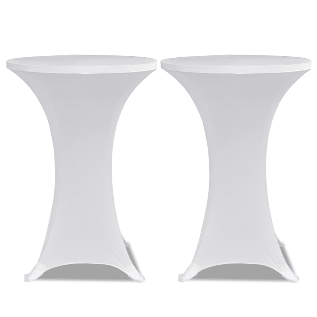 vidaXL Obrus na stół barowy Ø 80 cm, biały, elastyczny, 2 szt.