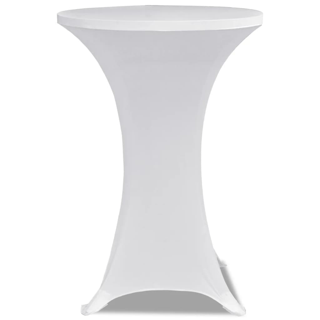 vidaXL Obrus na stół barowy Ø 80 cm, biały, elastyczny, 2 szt.