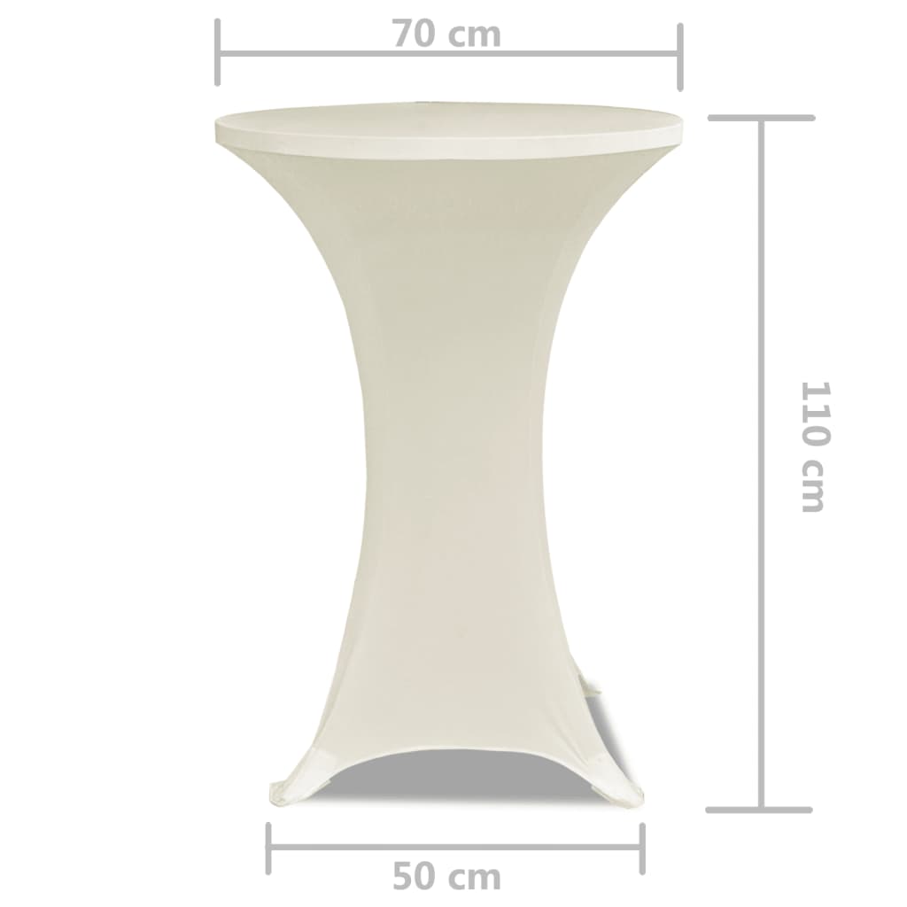 Obrus na stół barowy Ø 70 cm kremowy rozciągany 2 szt