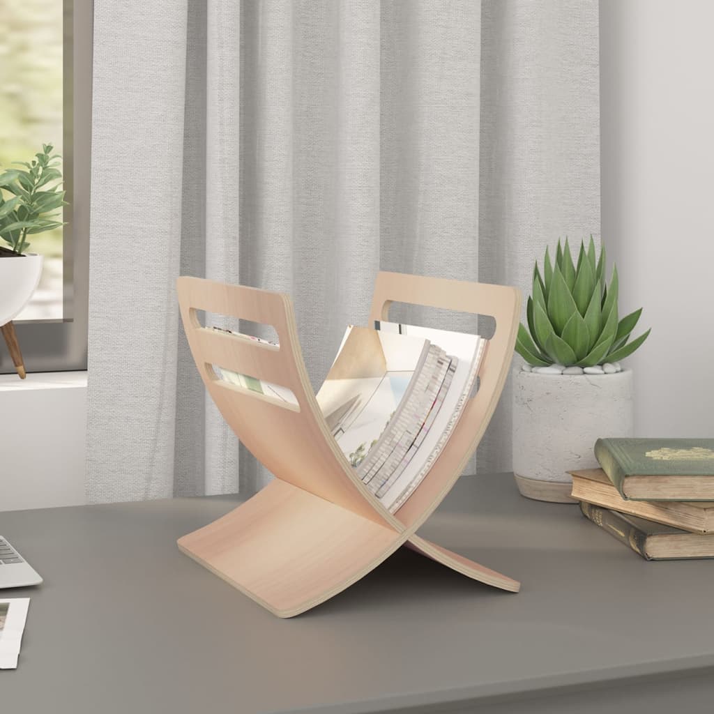 vidaXL Drewniany stojak na gazety w naturalnym kolorze