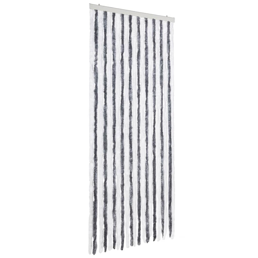 vidaXL Zasłona przeciwko owadom, szarość i biel, 90x220 cm, szenil