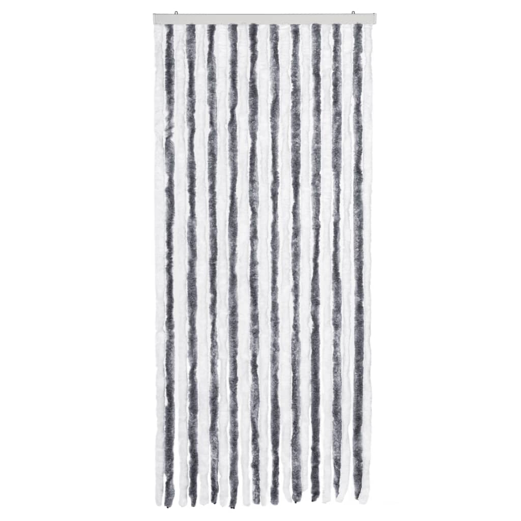 vidaXL Zasłona przeciwko owadom, szarość i biel, 90x220 cm, szenil