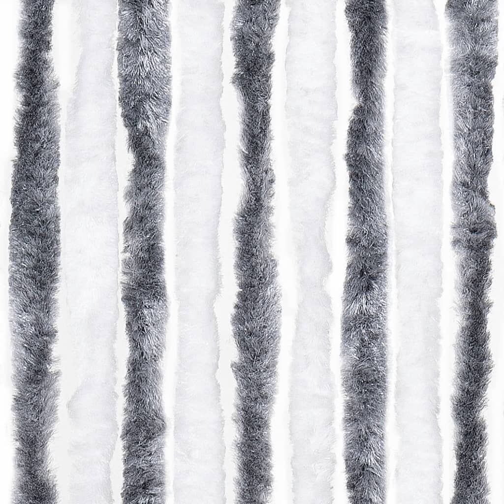 vidaXL Zasłona przeciwko owadom, szarość i biel, 90x220 cm, szenil
