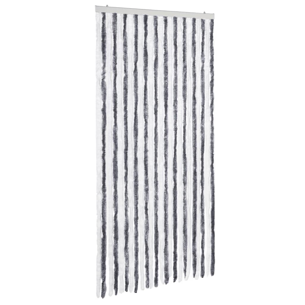 vidaXL Zasłona przeciwko owadom, szarość i biel, 100x220 cm, szenil