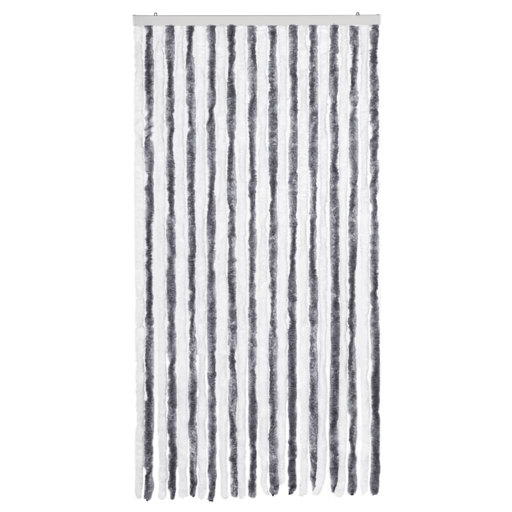 vidaXL Zasłona przeciwko owadom, szarość i biel, 100x220 cm, szenil