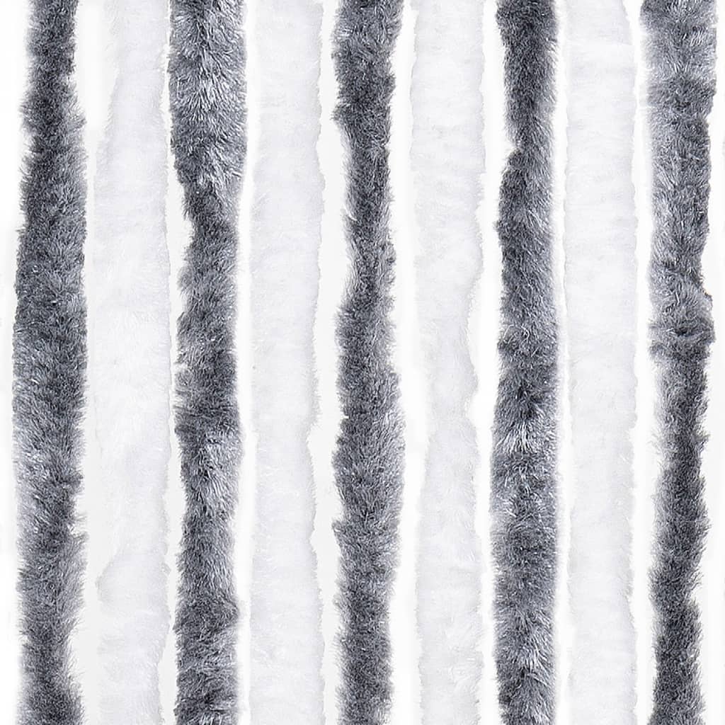 vidaXL Zasłona przeciwko owadom, szarość i biel, 100x220 cm, szenil