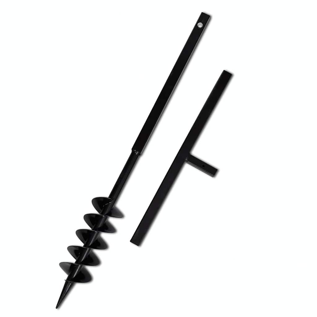 vidaXL Świder glebowy z uchwytem, 100 mm, przedłużany, 5 m, stal