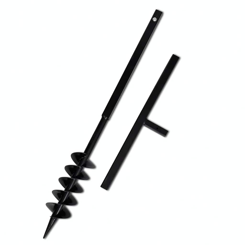 vidaXL Świder glebowy z uchwytem, 100 mm, przedłużany, 9 m, stal