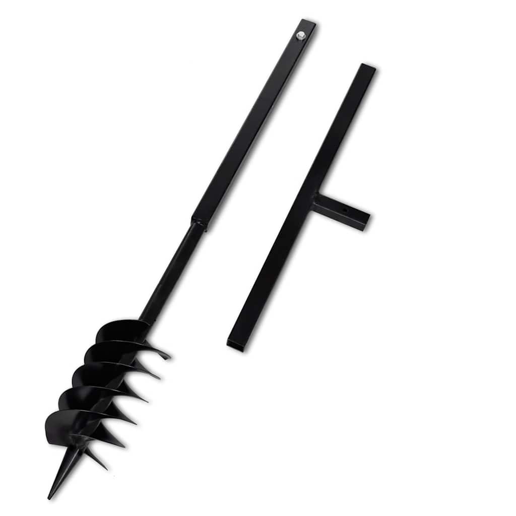 vidaXL Świder glebowy z uchwytem, 120 mm, przedłużany, 9 m, stal