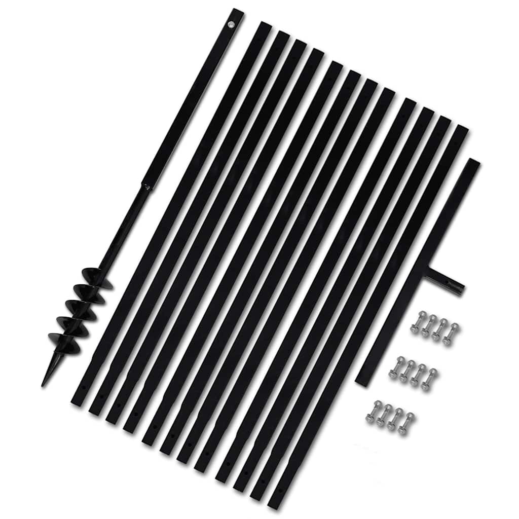 vidaXL Świder glebowy z uchwytem, 80 mm, przedłużany, 13 m, stal