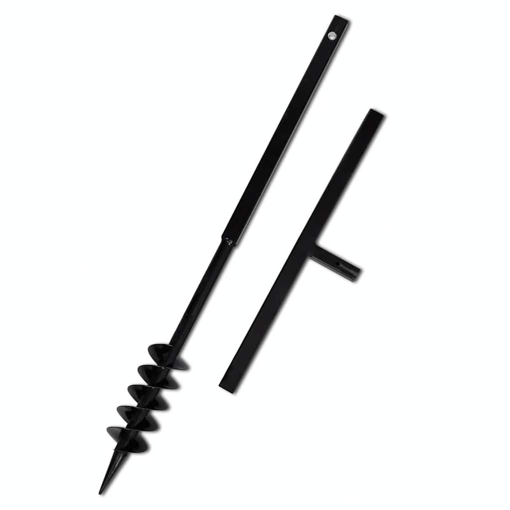 vidaXL Świder glebowy z uchwytem, 80 mm, przedłużany, 13 m, stal
