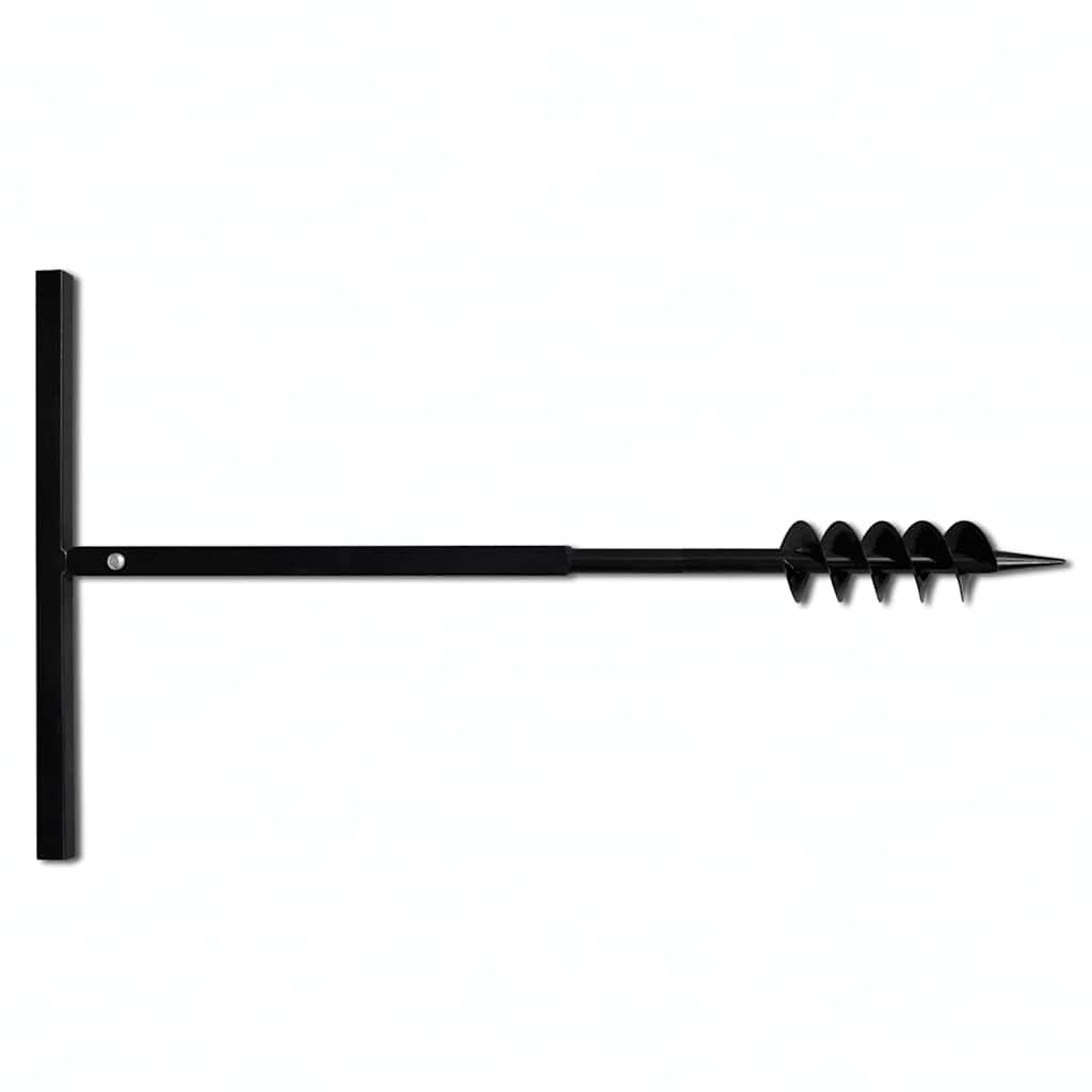 vidaXL Świder glebowy z uchwytem, 80 mm, przedłużany, 13 m, stal