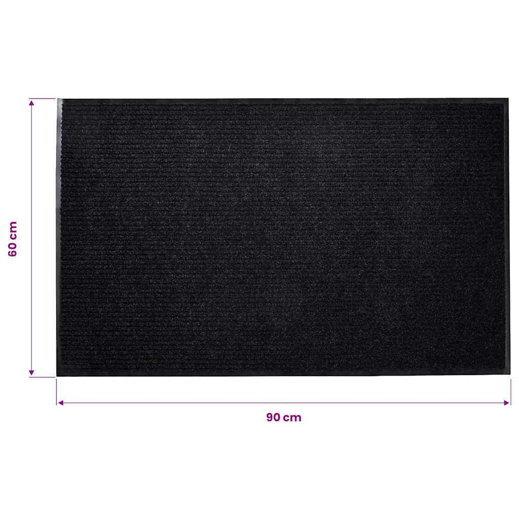 vidaXL Wycieraczka, czarna, 90x60 cm, PVC