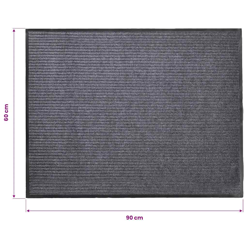 vidaXL Wycieraczka, szara, 90x60 cm, PVC