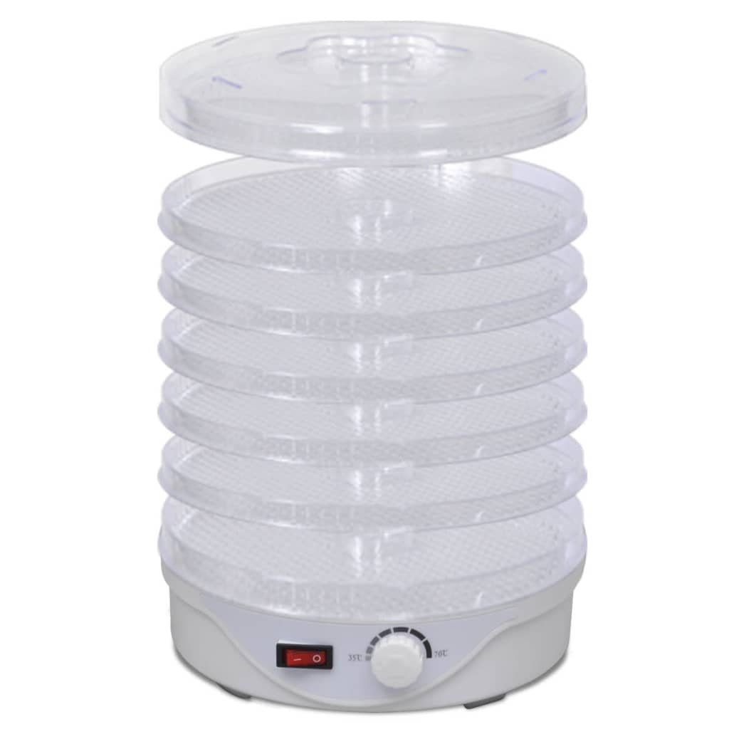 vidaXL Dehydrator do żywności z 6 tacami, okrągły