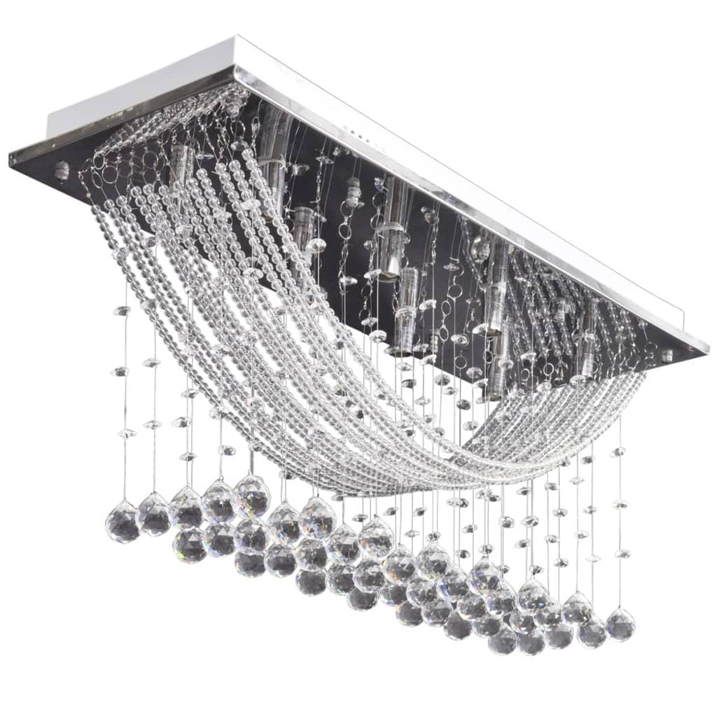 vidaXL Biała lampa sufitowa z błyszczącymi kryształkami, 8 x G9, 29 cm