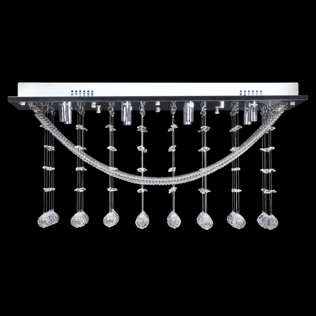 vidaXL Biała lampa sufitowa z błyszczącymi kryształkami, 8 x G9, 29 cm