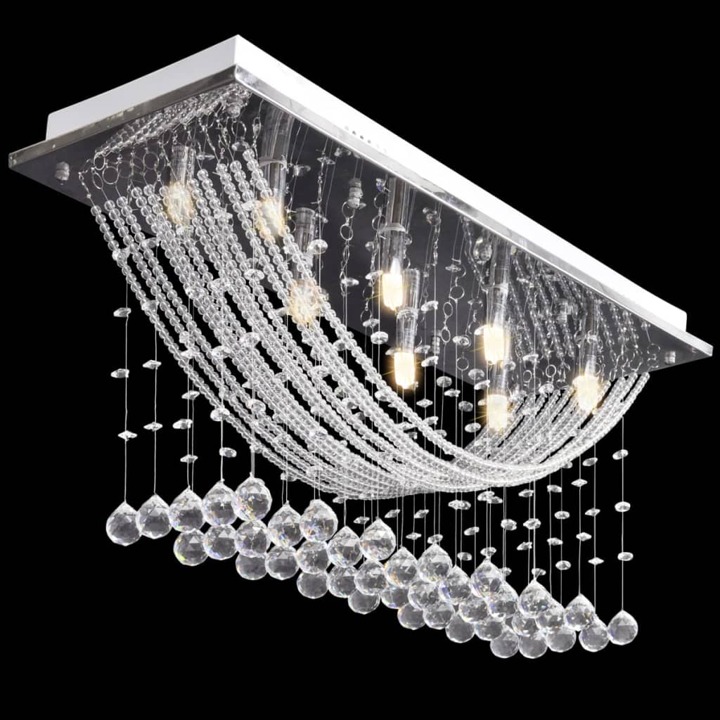 vidaXL Biała lampa sufitowa z błyszczącymi kryształkami, 8 x G9, 29 cm