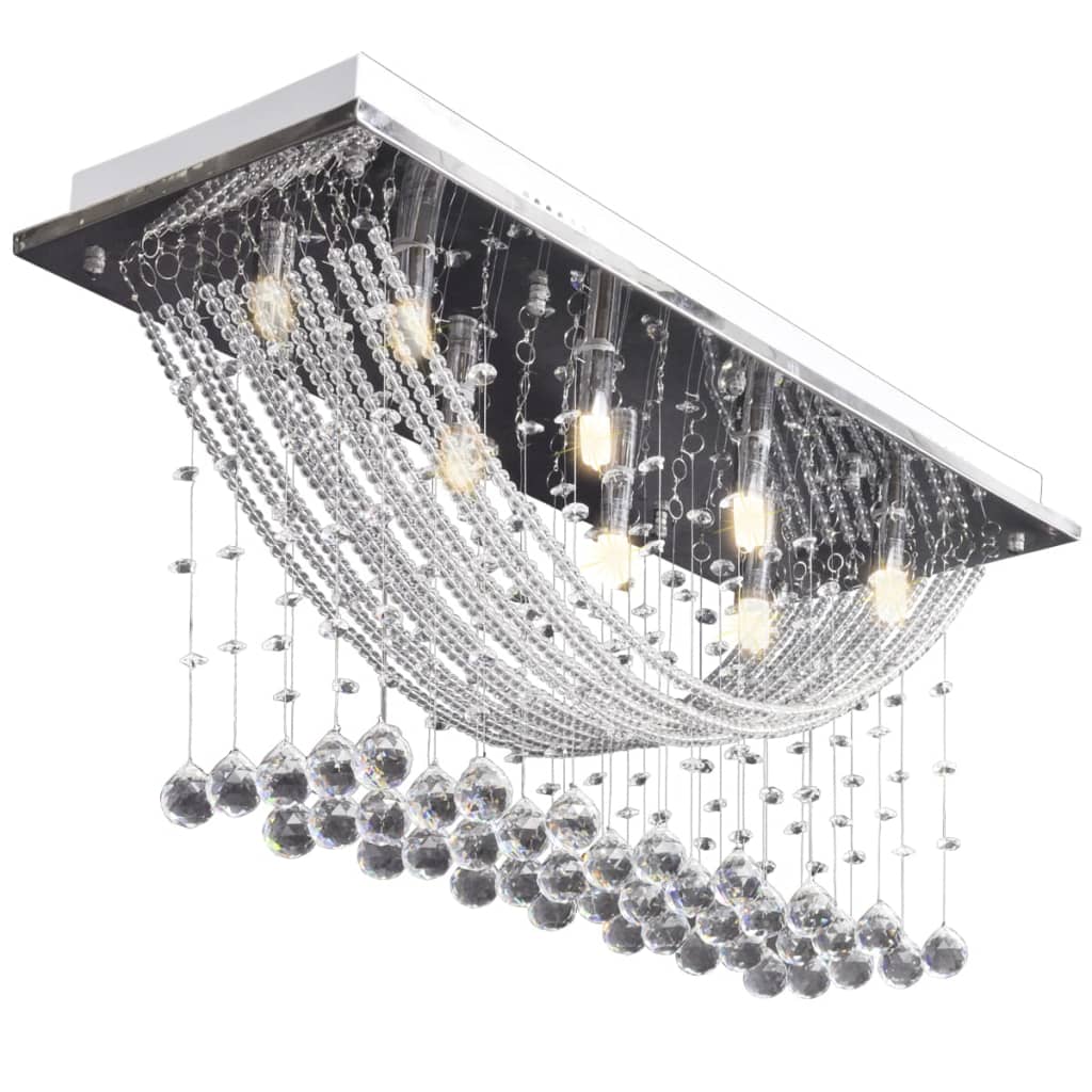 vidaXL Biała lampa sufitowa z błyszczącymi kryształkami, 8 x G9, 29 cm