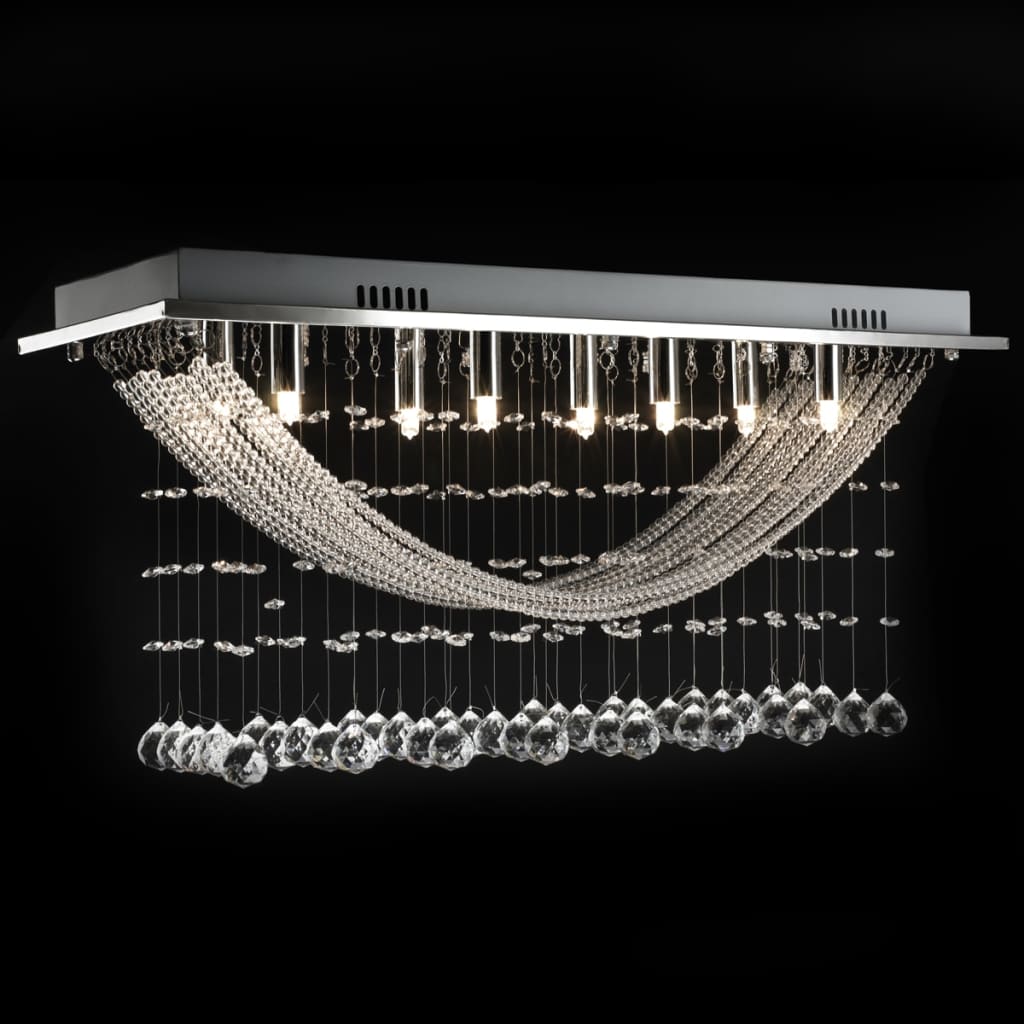vidaXL Biała lampa sufitowa z błyszczącymi kryształkami, 8 x G9, 29 cm