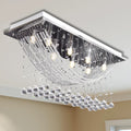vidaXL Biała lampa sufitowa z błyszczącymi kryształkami, 8 x G9, 29 cm