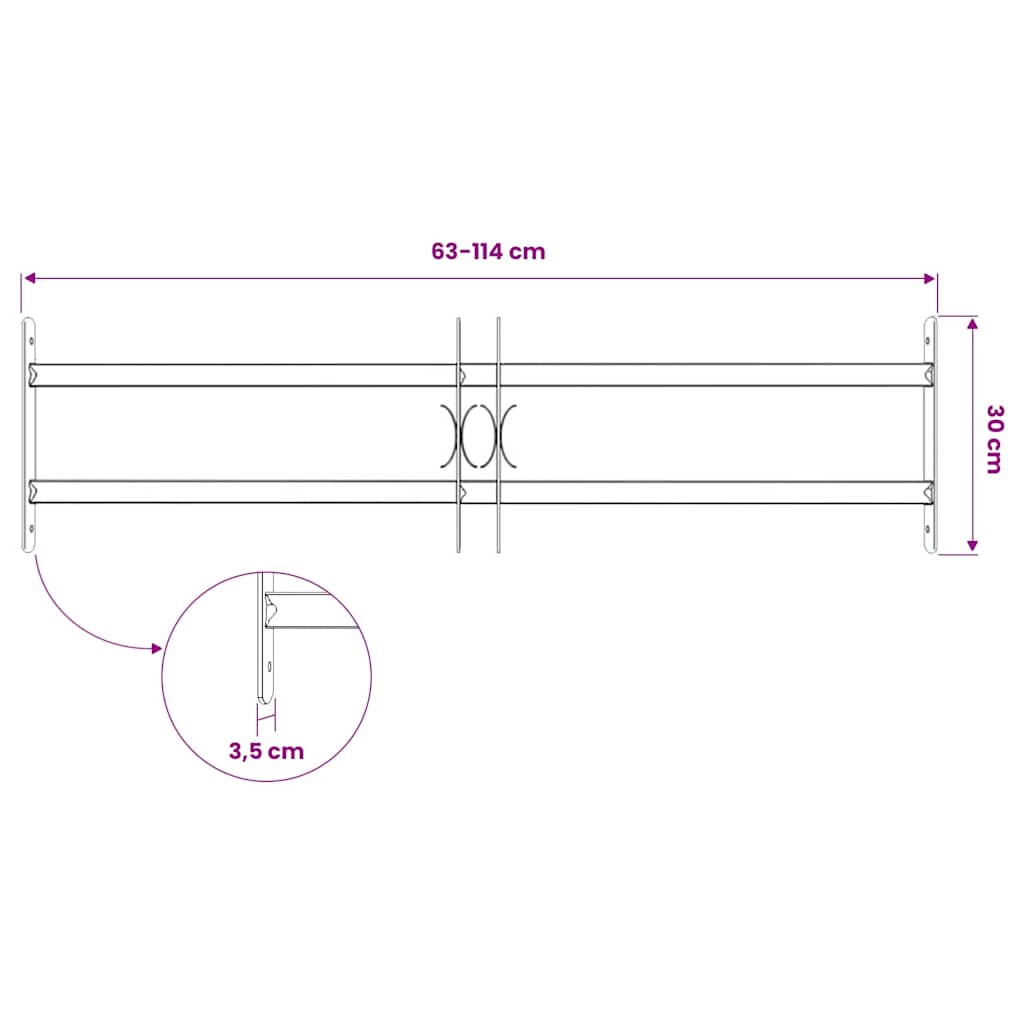 vidaXL Krata okienna 700-1050 mm Stal ocynkowana srebrny
