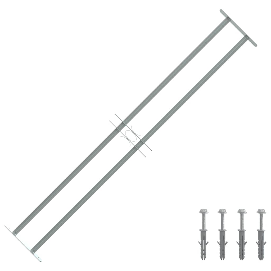 vidaXL Krata okienna 1000-1500 mm Stal ocynkowana srebrny