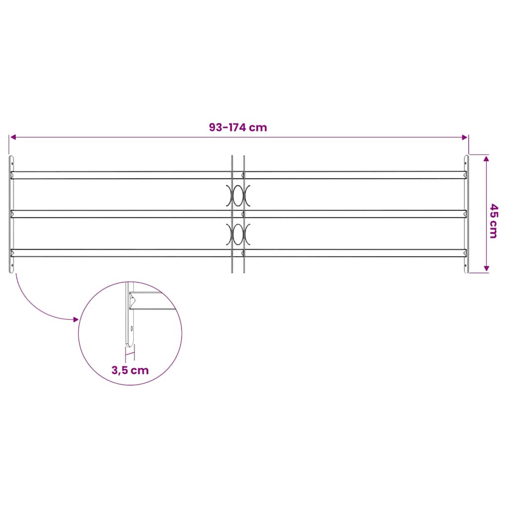 vidaXL Krata okienna 1000-1500 mm Stal ocynkowana srebrny
