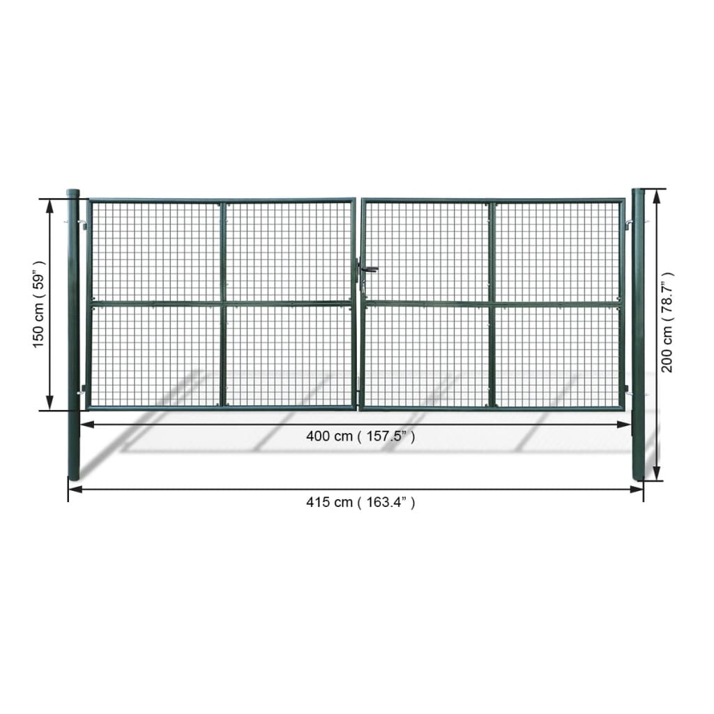 vidaXL Brama ogrodowa siatkowa 400x150 cm