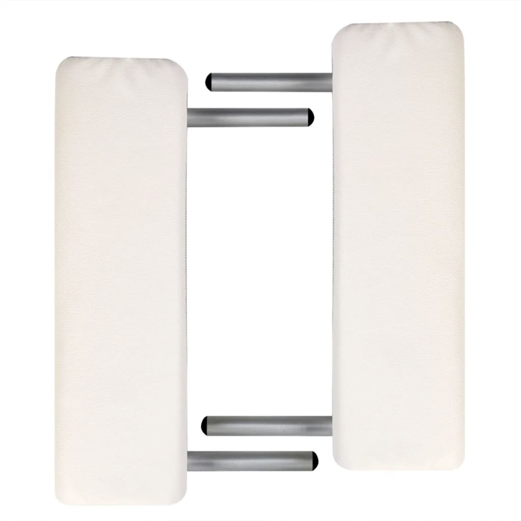vidaXL Składany stół do masażu z aluminiową ramą, 2 strefy, kremowy